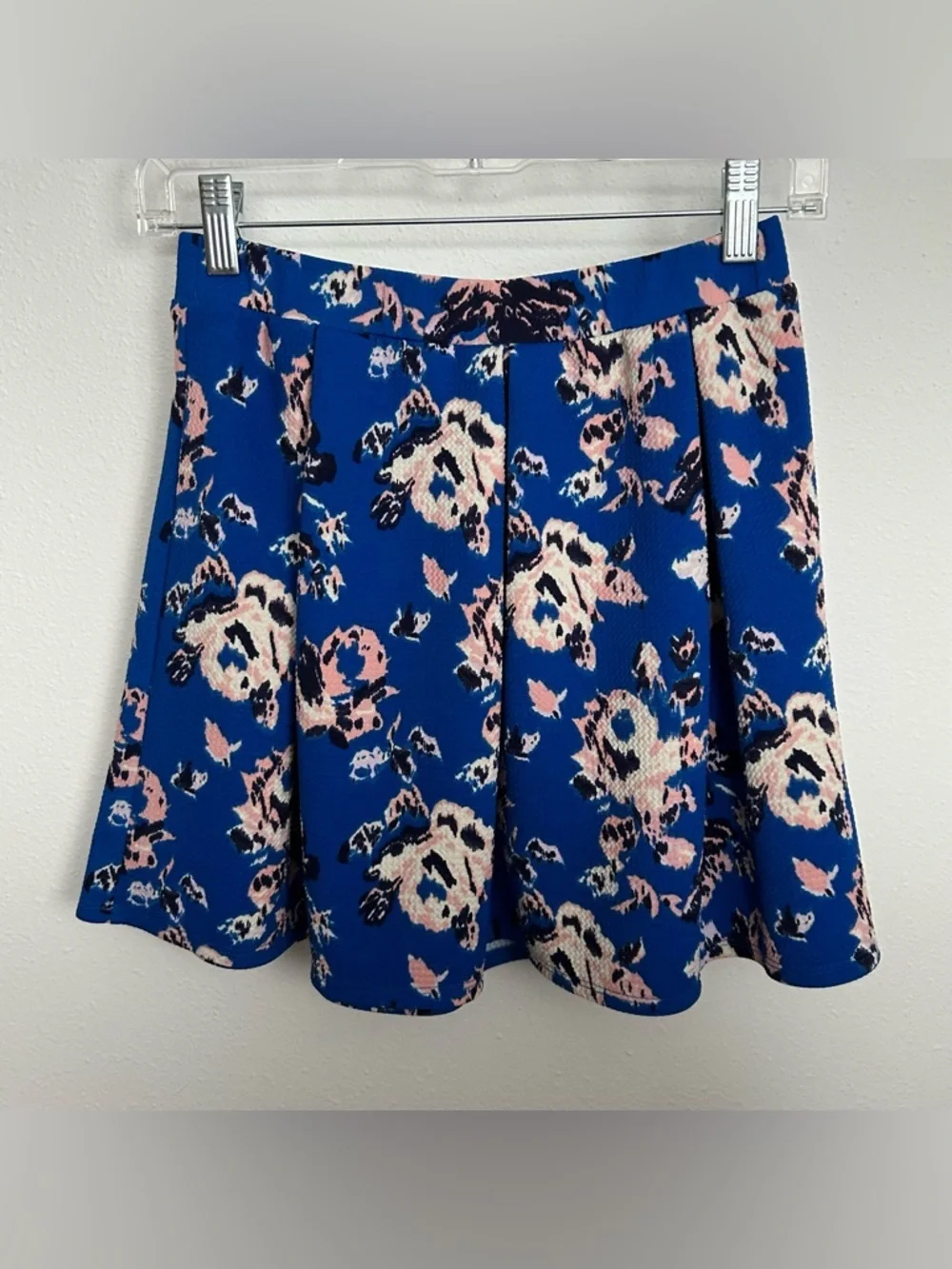 Joe Benbasset Blue Floral Skirt with Pink and Black Print - Picture 3 of 3